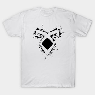 Shadowhunters rune / The mortal Instruments - Angelic power rune voids and outline splashes (black) - Clary, Alec, Izzy, Jace, Magnus - Malec T-Shirt